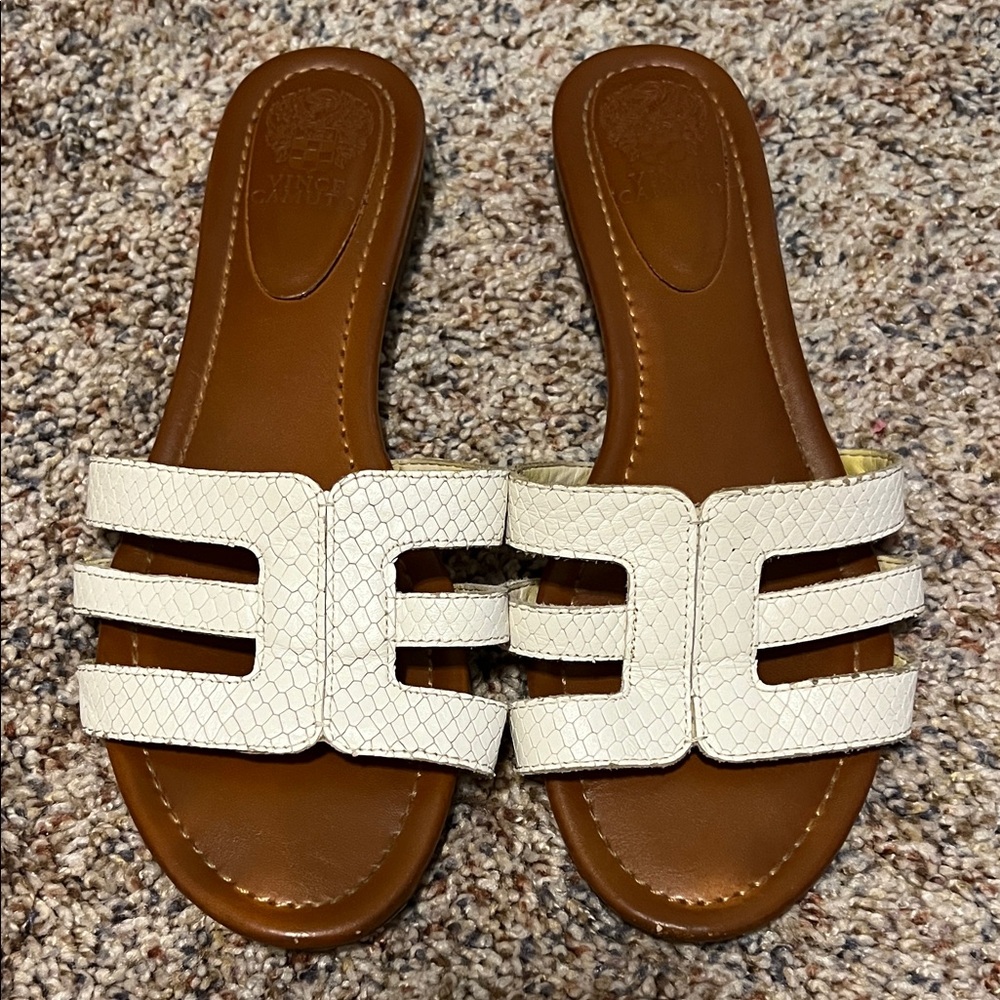 Vince Camuto Cream Slide Sandals